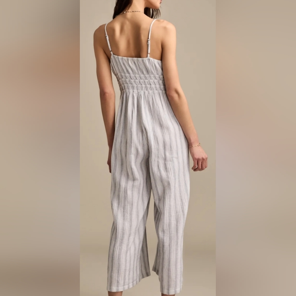 Lucky Brand striped gauzy jumpsuit 100% Cotton Women's Size XXL NWT - Picture 3 of 7